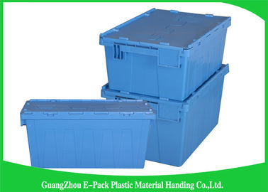 60L συνημμένος πλαστικό βαρέων καθηκόντων Stackable εμπορευματοκιβωτίων καπακιών κινώντας 600 * 400 * 365mm