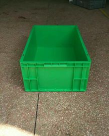 Πράσινα Stackable πλαστικά εμπορευματοκιβώτια αποθήκευσης πολυαιθυλενίου της Virgin 600*400*230mm τυποποιημένος μεταφορέας μεγέθους και ταξινομώντας σύστημα