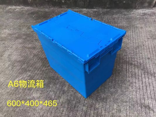 Theftproof 600*400mm πλαστική αποθήκευση Totes με το αρθρωμένο καπάκι